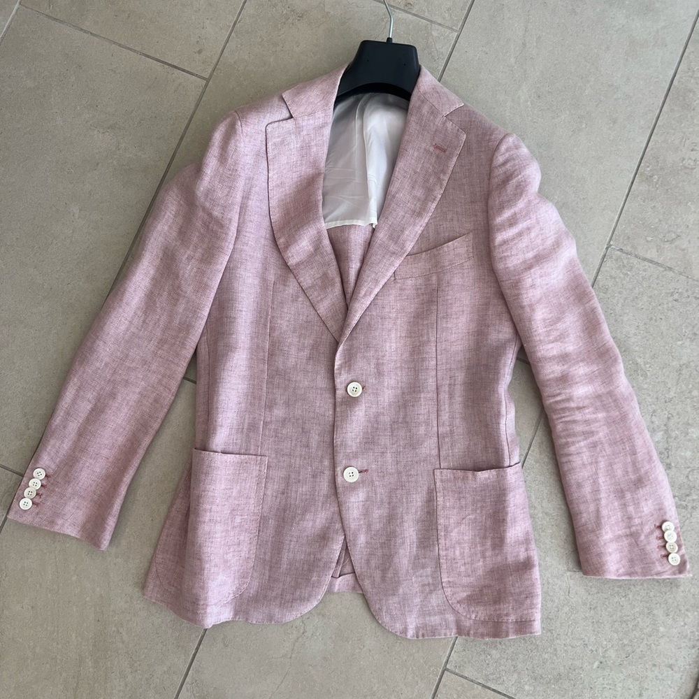 So Capri men’s linen blazer light pink pastel size 48 eu luxury